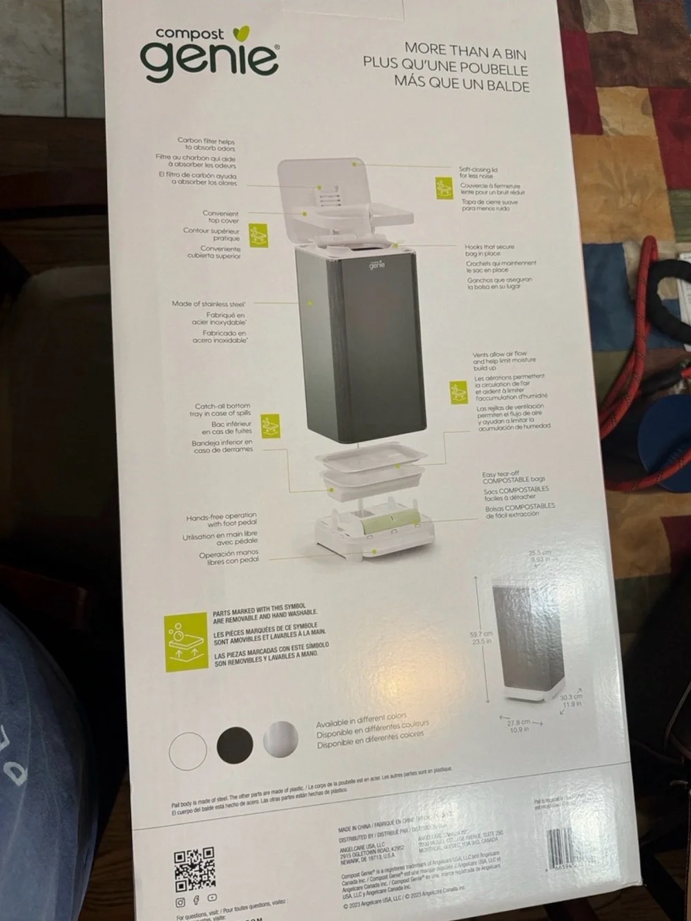 Genie Kitchen Compost Bin- White. Brand New